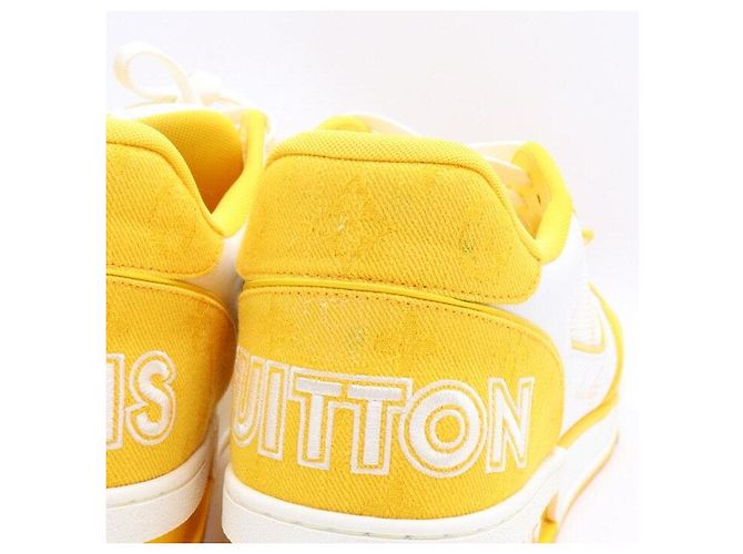 Louis Vuitton Zapatillas Monogram Denim Yellow Velcro Strap Trainer Sneakers Amarillo - vista 6