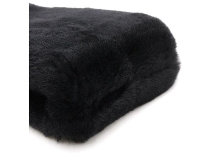 Miu Miu Portachiavi e charm per borsa in pelliccia di coniglio nero - vista 3
