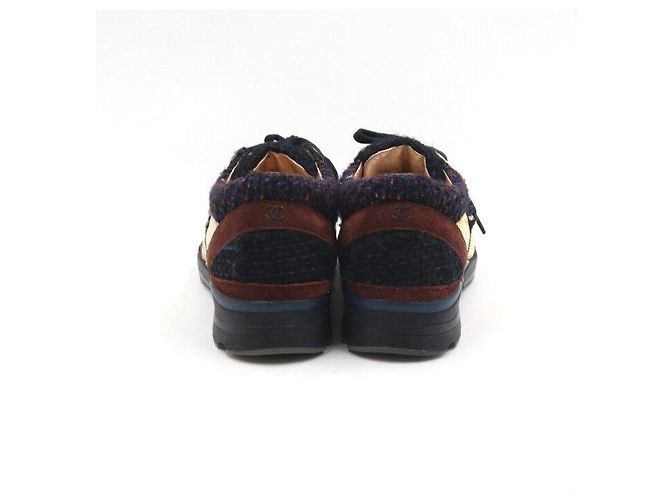 Chanel Sneaker in Tweed Oro Metallizzato da Donna Nero - vista 6