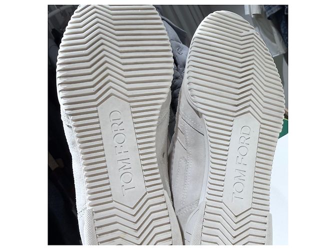 Tom Ford Baskets en daim Ivory Blanc - vue 7