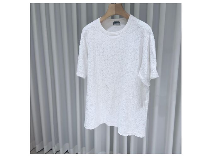 Dior Oblique Terry Kurzarm-T-Shirt Weiß - Ansicht 2