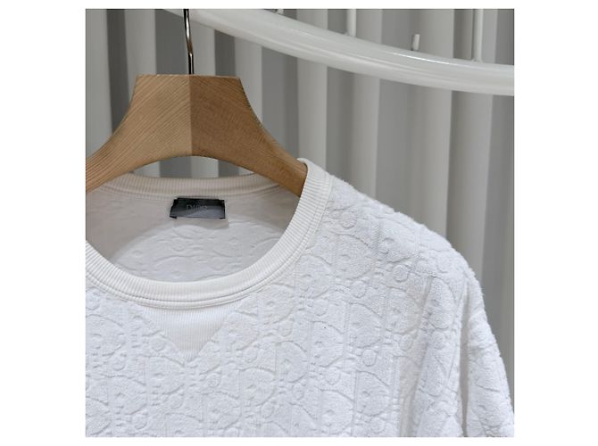 Dior Oblique Terry Kurzarm-T-Shirt Weiß - Ansicht 4