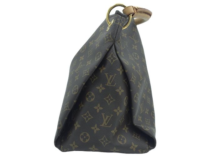 Artsy Louis Vuitton Borsa hobo a tracolla in tela Monogram Marrone - vista 11