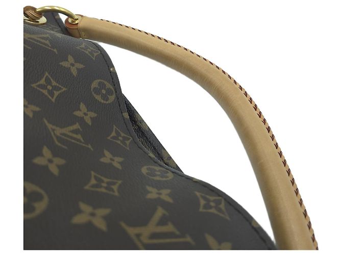 Artsy Louis Vuitton Borsa hobo a tracolla in tela Monogram Marrone - vista 17