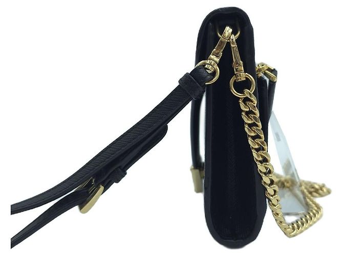 Prada Clutch WOC Saffiano Envelope con Catena, Borsa a Spalla e Crossbody Nero - vista 3