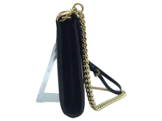 Prada Clutch WOC Saffiano Envelope con Catena, Borsa a Spalla e Crossbody Nero - vista 4