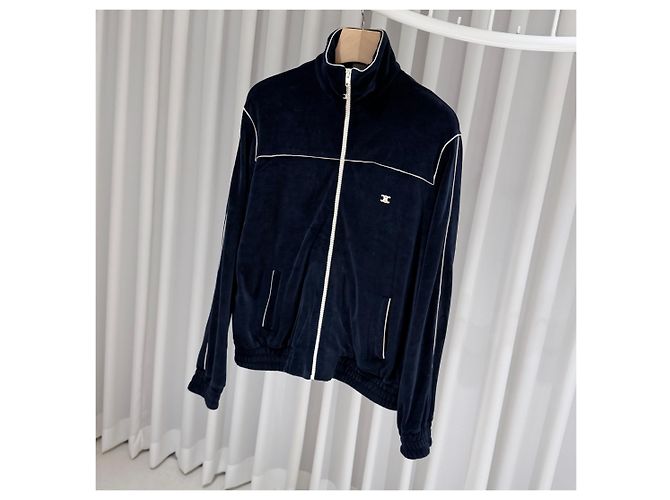 Céline Giacca in Velluto con Zip Velour Navy - vista 2