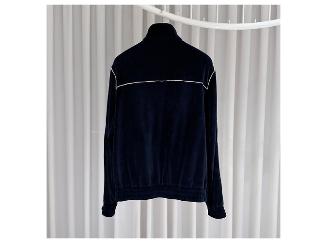 Céline Giacca in Velluto con Zip Velour Navy - vista 5