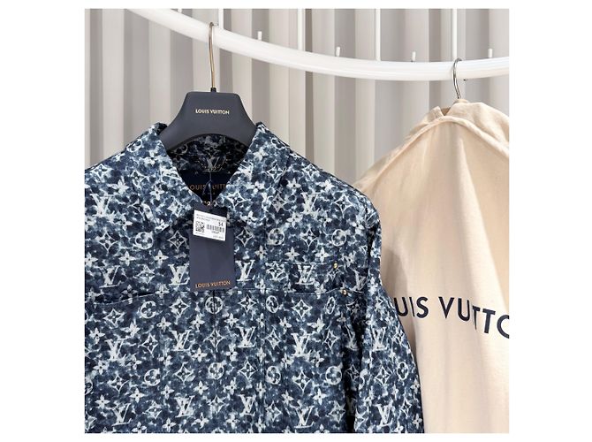 Louis Vuitton Monogramm Denim Workwear Jacke Blau - Ansicht 4