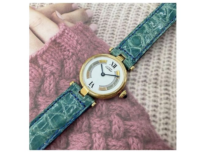 Cartier Must Vendome Trinity Damenuhr Silber Weiß - Ansicht 12