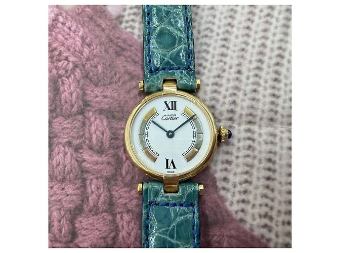 Cartier Must Vendome Trinity Damenuhr Silber Weiß - Ansicht 13