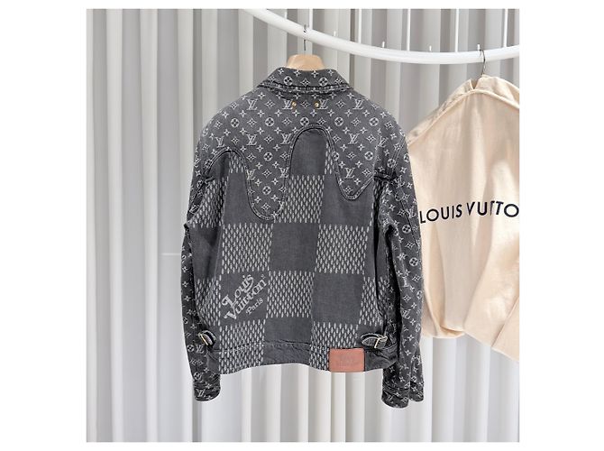 Louis Vuitton Nigo Monogram Damier Denim Trucker Jacket Black - view 7