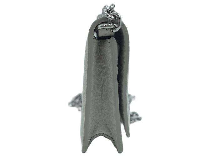 Maison Martin Margiela Cartera de cadena WOC en cuero con pespuntes White Gray - vista 13