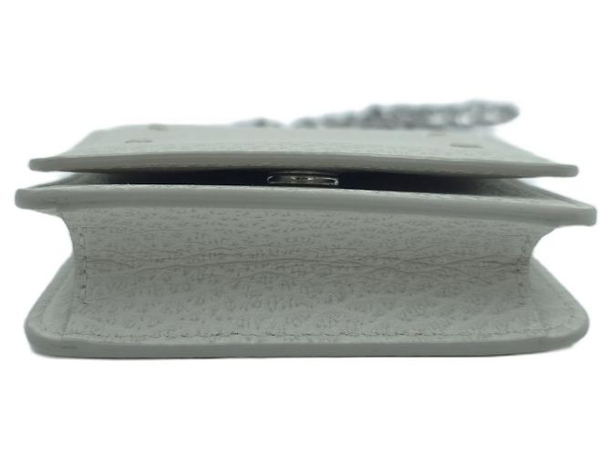 Maison Martin Margiela Cartera de cadena WOC en cuero con pespuntes White Gray - vista 15