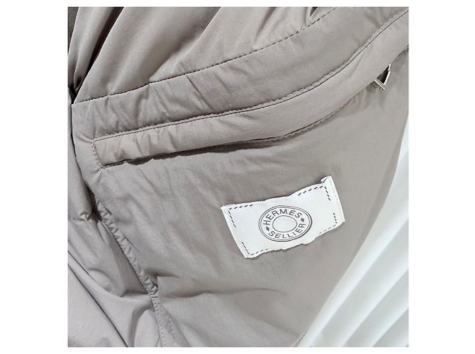 Hermès Celia Nylon Steppjacke Beige Braun - Ansicht 10