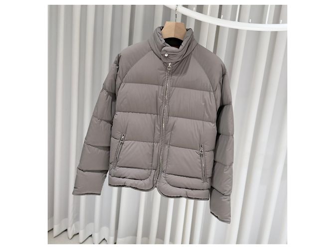 Hermès Celia Nylon Steppjacke Beige Braun - Ansicht 2
