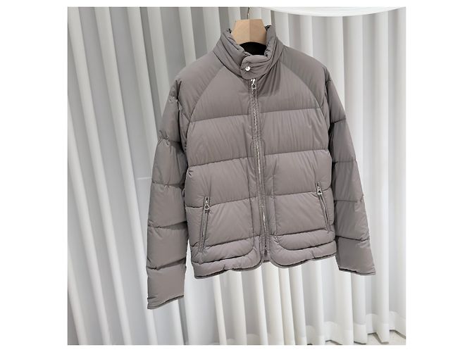 Hermès Celia Nylon Steppjacke Beige Braun - Ansicht 3