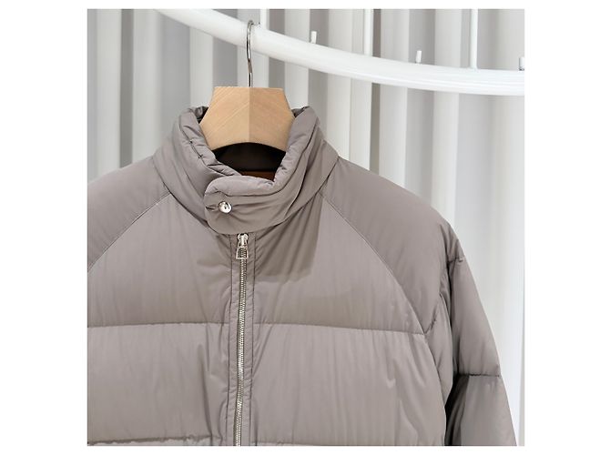 Hermès Celia Nylon Steppjacke Beige Braun - Ansicht 4