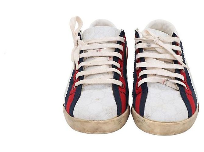 Gucci Sneakers in PVC con logo GG e cuciture tricolore Bianco - vista 2