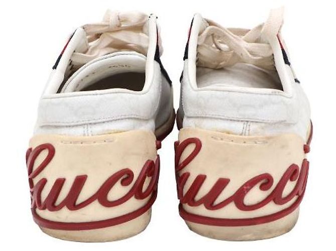 Gucci Sneakers in PVC con logo GG e cuciture tricolore Bianco - vista 4