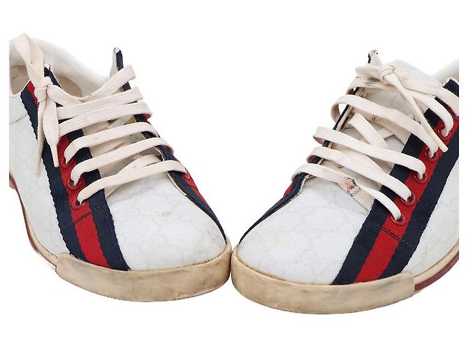 Gucci Sneakers in PVC con logo GG e cuciture tricolore Bianco - vista 6