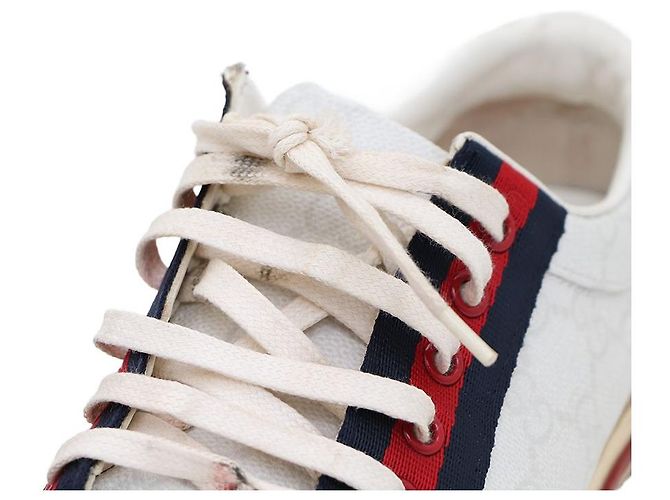 Gucci Sneakers in PVC con logo GG e cuciture tricolore Bianco - vista 8