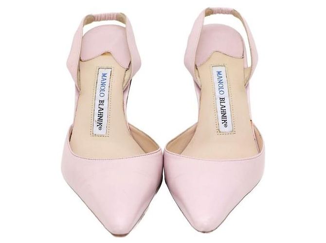 Manolo Blahnik Décolleté slingback in pelle Caroline Rosa - vista 2