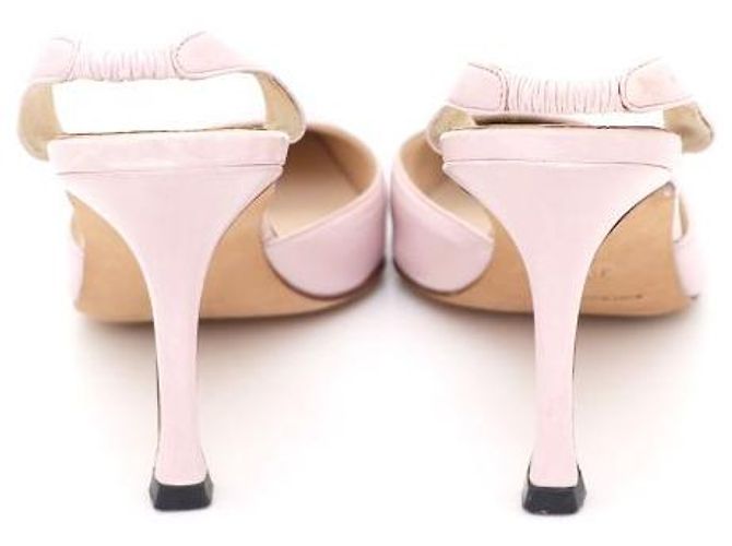 Manolo Blahnik Décolleté slingback in pelle Caroline Rosa - vista 4