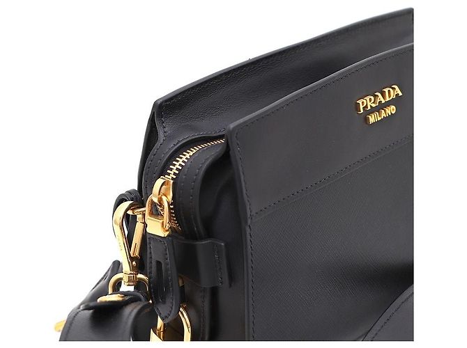 Prada Borsa a Spalla e Borsa a Tracolla Saffiano City Nero - vista 4