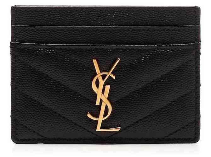 Saint Laurent Gestepptes Monogramm-Kartenetui Schwarz - Ansicht 4