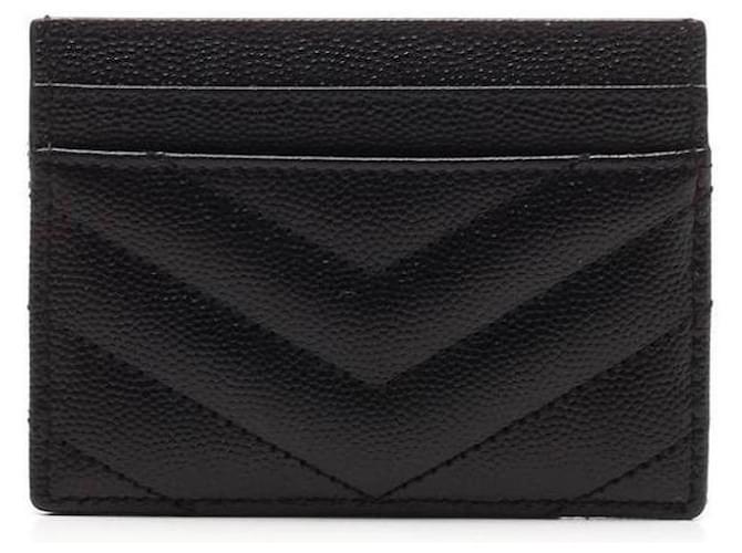 Saint Laurent Gestepptes Monogramm-Kartenetui Schwarz - Ansicht 5