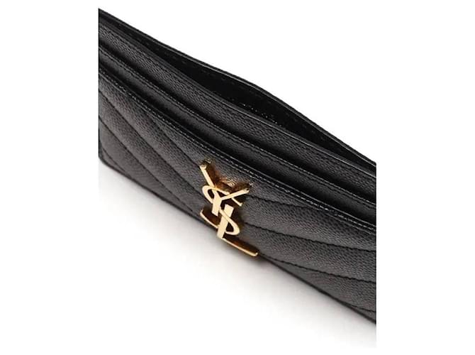 Saint Laurent Gestepptes Monogramm-Kartenetui Schwarz - Ansicht 6