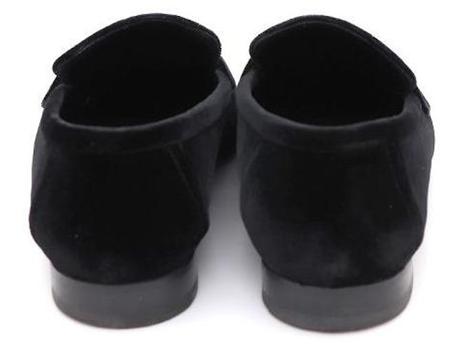 Hermès Mocassino Paris in scamosciato con logo dorato da donna Nero - vista 4