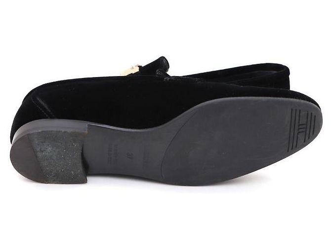 Hermès Mocassino Paris in scamosciato con logo dorato da donna Nero - vista 5