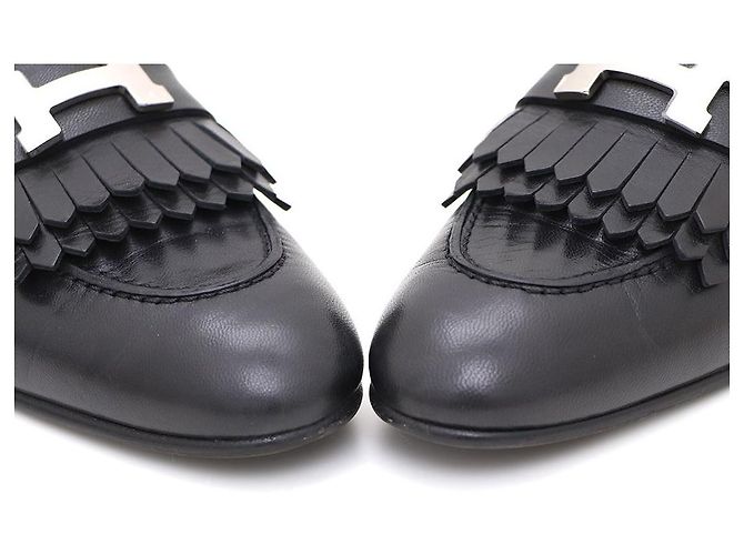 Hermès Mocassini Royal da donna con logo argento Nero - vista 6