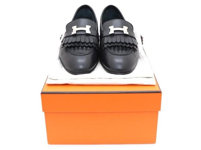Hermès Mocassini Royal da donna con logo argento Nero - vista 9