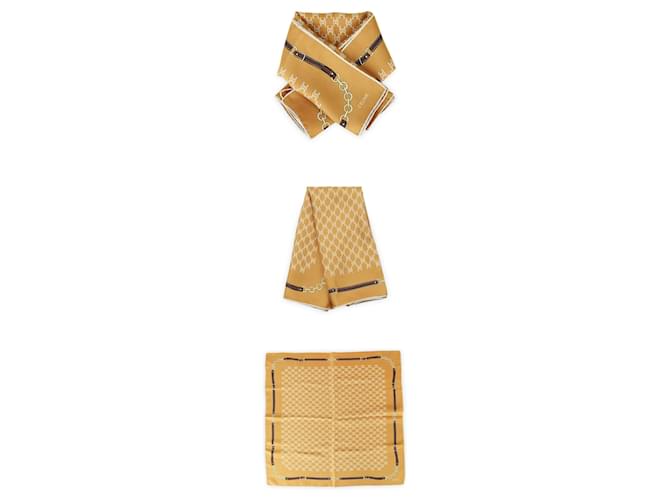 Céline Sciarpa in seta Bandana Heritage da donna Giallo - vista 3