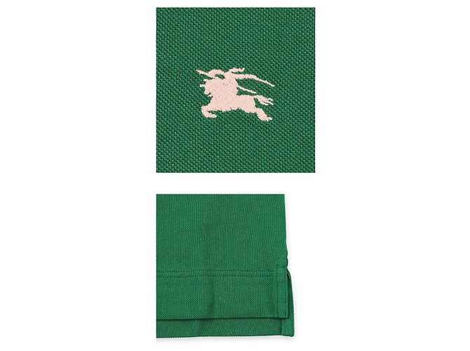 Burberry Polo a maniche corte con colletto classico e ricamato per bambini (Verde) - vista 4