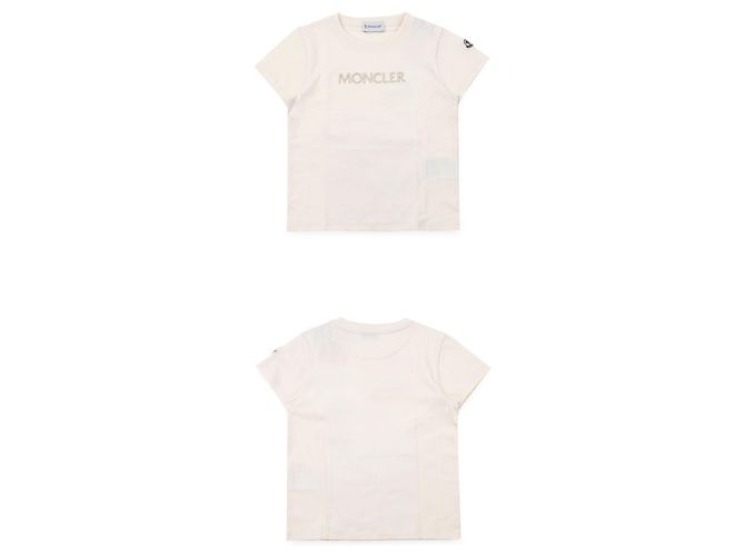 Moncler T-shirt con logo ricamato (Ivory) Bianco - vista 3