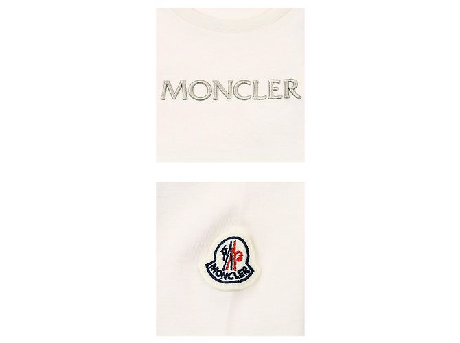 Moncler T-shirt con logo ricamato (Ivory) Bianco - vista 4