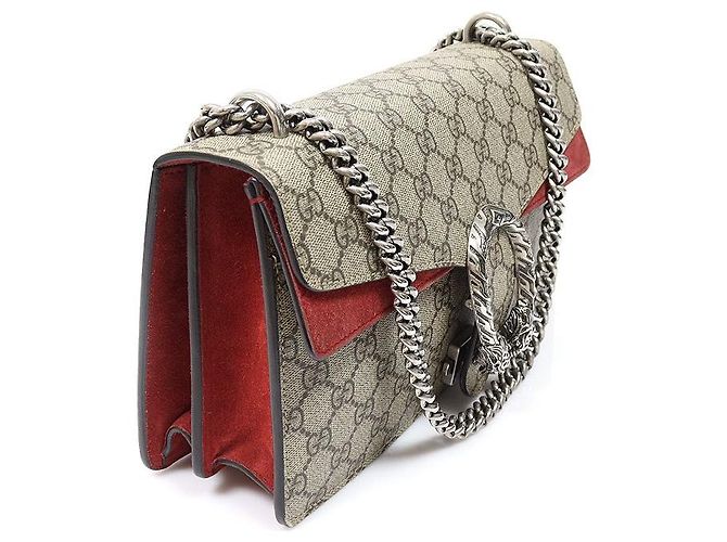 Gucci Borsa a tracolla piccola Dionysus in tela GG Supreme Marrone - vista 3