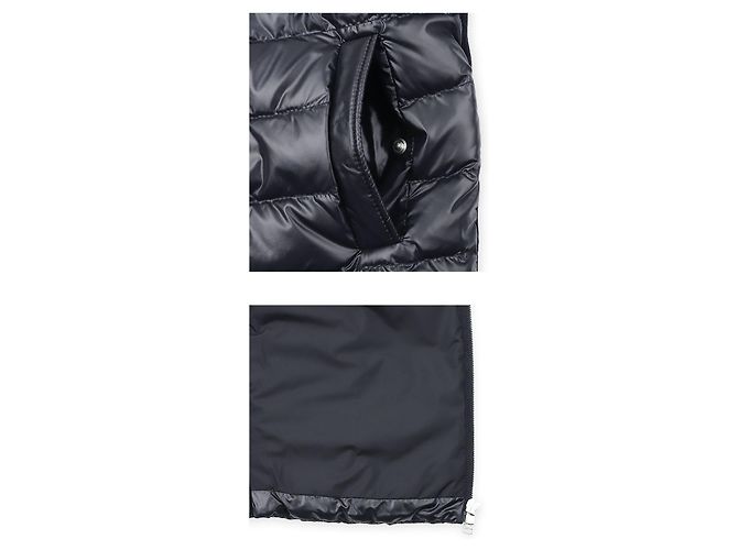 Moncler Strickjacke mit Logo-Patch aus Mischgewebe und Steppung Blau - Ansicht 4