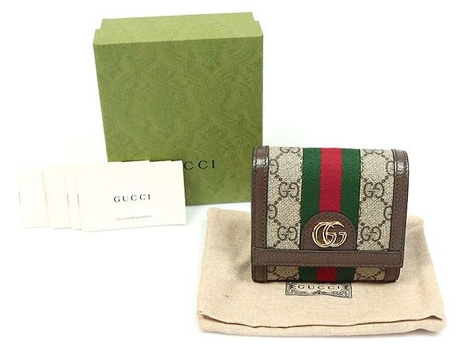 Gucci Tarjetero de lona Ophidia GG Supreme Castaño - vista 2