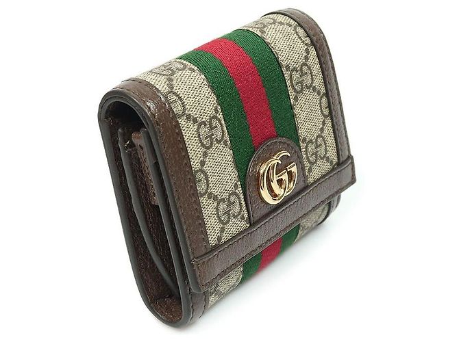 Gucci Tarjetero de lona Ophidia GG Supreme Castaño - vista 3