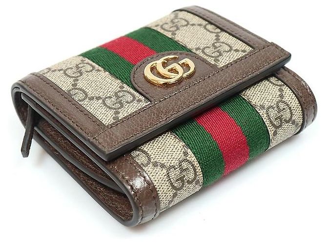 Gucci Tarjetero de lona Ophidia GG Supreme Castaño - vista 4