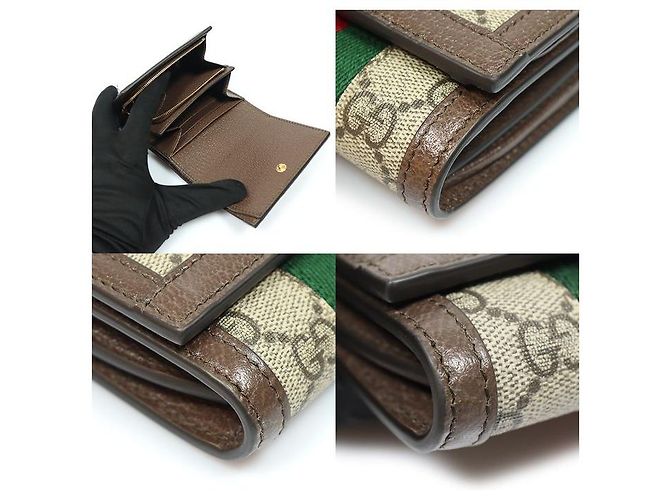 Gucci Tarjetero de lona Ophidia GG Supreme Castaño - vista 6