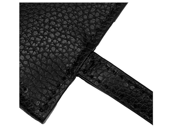 Burberry Clutch Pouch in pelle granulata con tracolla nero - vista 11