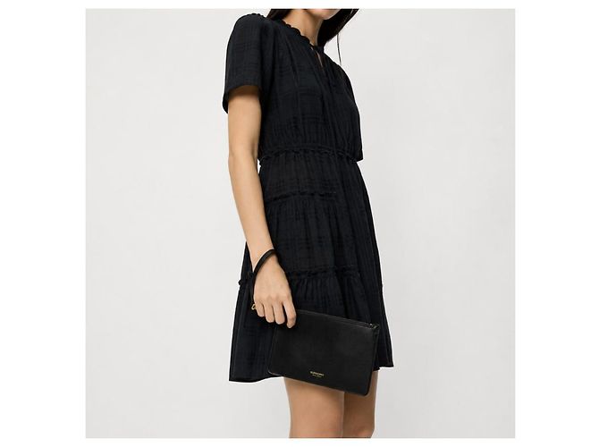Burberry Clutch Pouch in pelle granulata con tracolla nero - vista 15