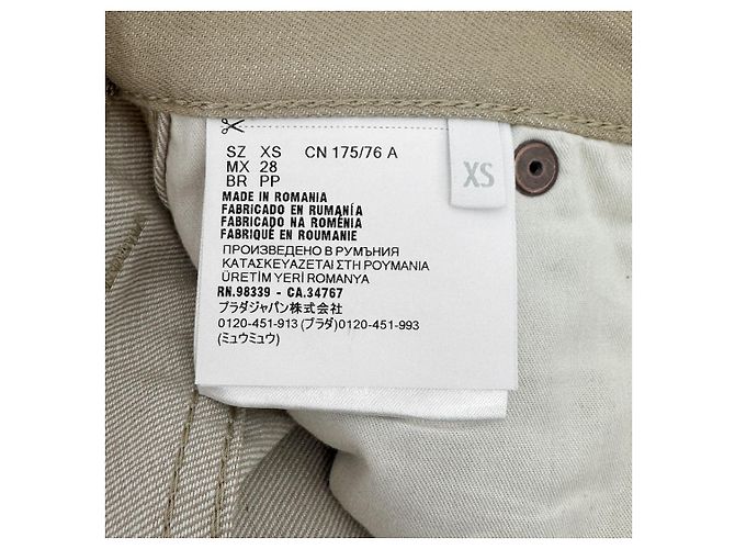 Prada Pantaloni larghi in cotone con logo Triangle da uomo Beige Marrone - vista 11