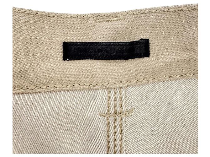 Prada Pantaloni larghi in cotone con logo Triangle da uomo Beige Marrone - vista 14